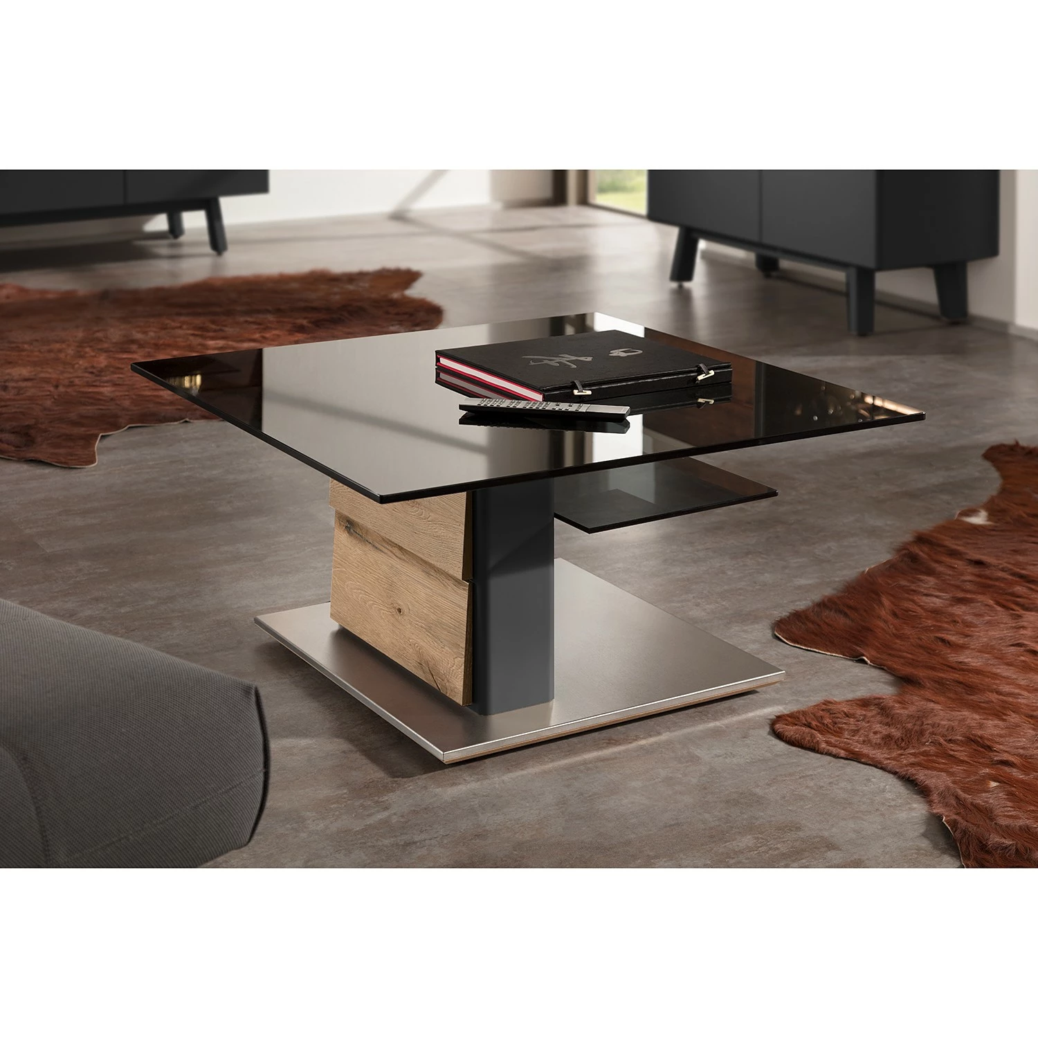 GWINNER Couchtisch Misano - Anthrazit / Wildeiche 2 GWINNER Couchtisch Misano - Anthrazit / Wildeiche – Bild 2