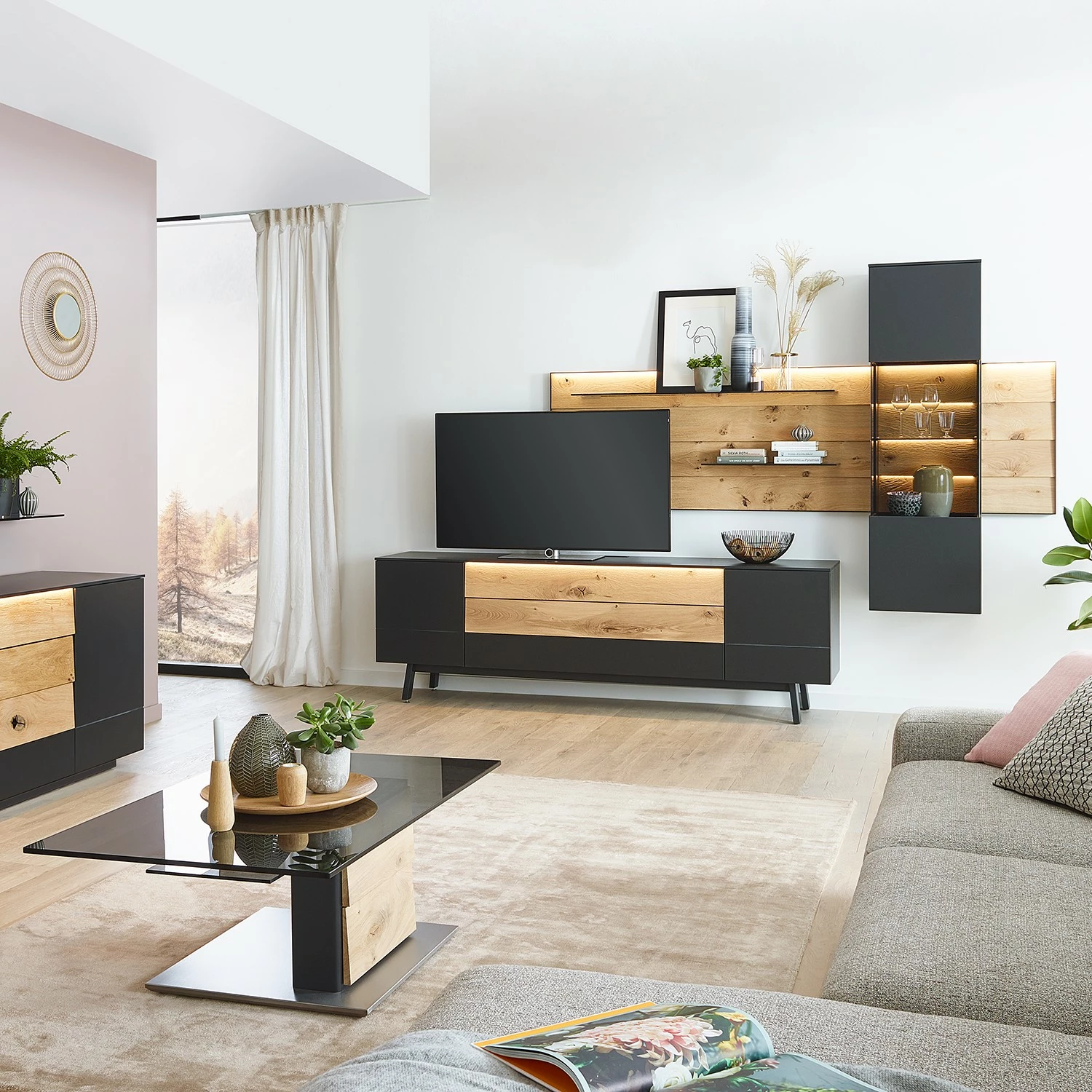 GWINNER Couchtisch Misano - Anthrazit / Wildeiche 3 GWINNER Couchtisch Misano - Anthrazit / Wildeiche – Bild 3