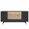 GWINNER Sideboard Misano - Anthrazit / Wildeiche - Ohne Beleuchtung