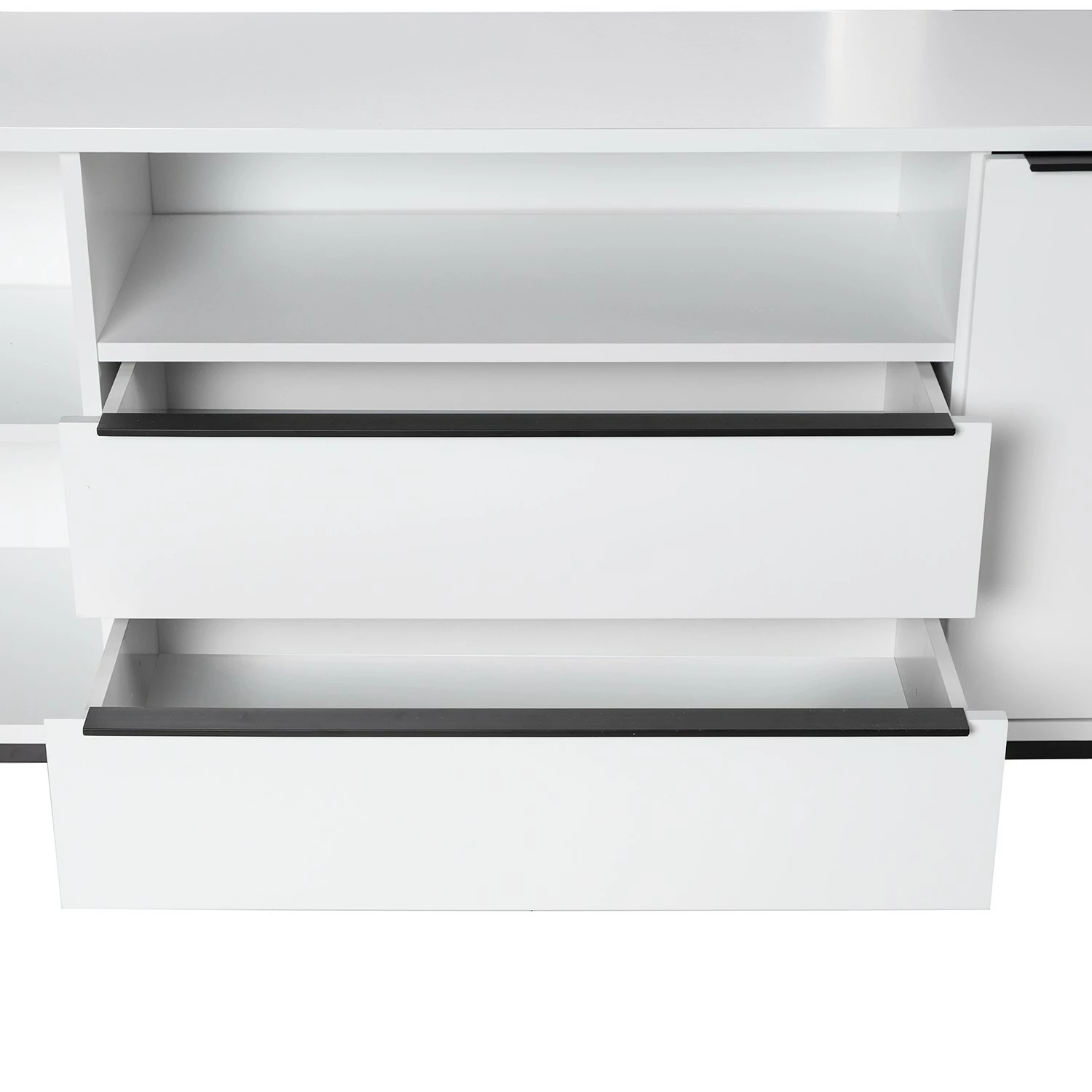 Fredriks Sideboard White Hall I - Matt Weiß / Schwarz 7 Fredriks Sideboard White Hall I - Matt Weiß / Schwarz – Bild 7