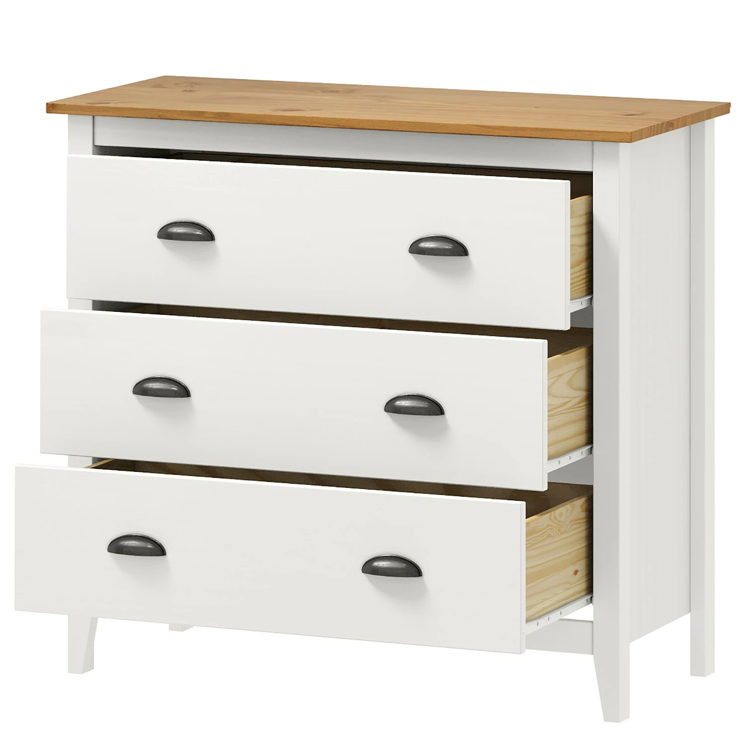 Maison Belfort Kommode Rivery III - Kiefer massiv - Weiß 2 Maison Belfort Kommode Rivery III - Kiefer massiv - Weiß – Bild 2