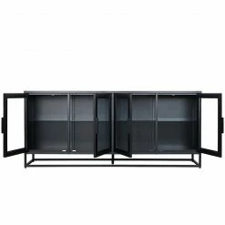 Ars manufacti Sideboard Kayys - Glas / Metall - Schwarz -Wohnzimmermöbel boutique en ligne 1000219025 210121 07301900025 DETAILS P000000001000219025