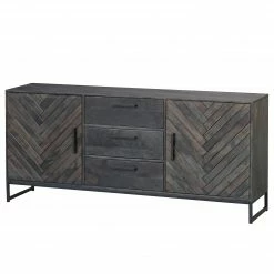 Jack & Alice Sideboard Loga - Akazie massiv / Eisen - Akazie Grau