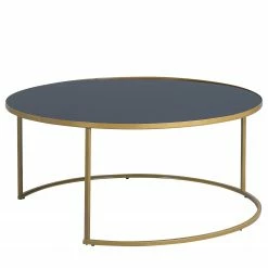 Loftscape Couchtisch Broomall I - Glas / Metall - Schwarz / Gold