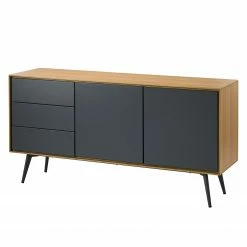 Studio Copenhagen Sideboard Danica - Echtholzfurnier - Matt Dunkelgrau / Esche