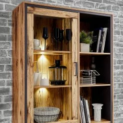 Ridgevalley Vitrinenschrank Priay - Inkl. Beleuchtung - Lärche Dekor / Graphit 15 Ridgevalley Vitrinenschrank Priay - Inkl. Beleuchtung - Lärche Dekor / Graphit -Wohnzimmermöbel boutique en ligne 1000220677 200819 06353500069 DETAILS P000000001000220677