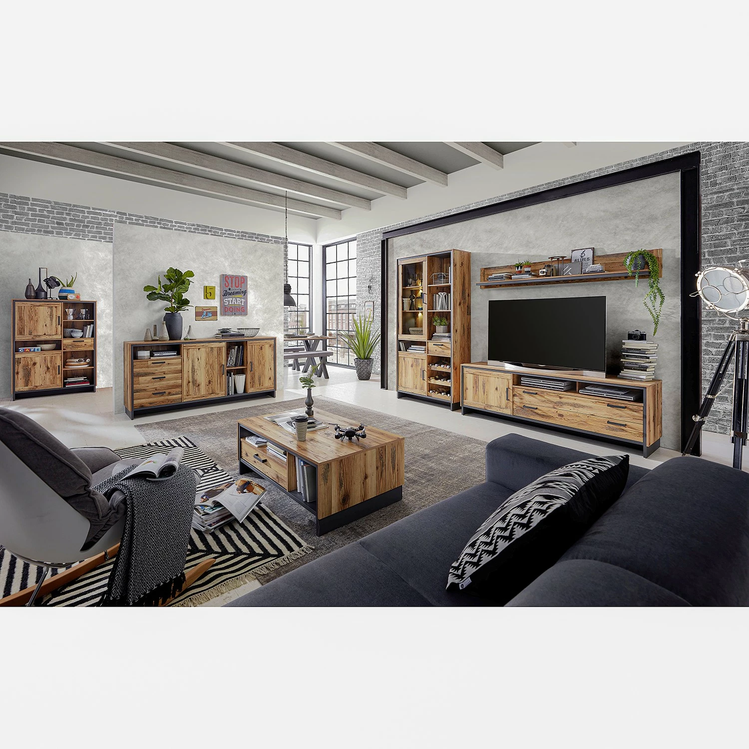 Ridgevalley Sideboard Priay - Lärche Dekor / Graphit 5 Ridgevalley Sideboard Priay - Lärche Dekor / Graphit – Bild 5