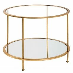 Red Living Couchtisch Casa View II - Glas / Metall - Gold