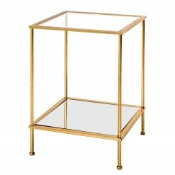 Red Living Beistelltisch Casa View II - Glas / Metall - Gold