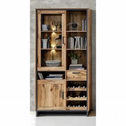 Ridgevalley Wohnwand Priay II (3-teilig) - Inkl. Beleuchtung - Lärche Dekor / Graphit -Wohnzimmermöbel boutique en ligne 1000221768 200831 14271800018 MOOD DETAILS P000000001000221768 mood