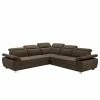 Fredriks Ecksofa Mayhill - Webstoff - Webstoff Roge: Espresso - Schlaffunktion davorstehend links