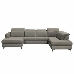 Fredriks Wohnlandschaft Glenmoore - Webstoff - Webstoff Ganum: Steingrau - Longchair davorstehend links / Ottomane rechts -Wohnzimmermöbel boutique en ligne 1000222220 201113 21120200175 DETAILS P000000001000222220