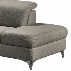 Fredriks Wohnlandschaft Glenmoore - Webstoff - Webstoff Ganum: Steingrau - Longchair davorstehend links / Ottomane rechts -Wohnzimmermöbel boutique en ligne 1000222220 201113 21123300183 DETAILS P000000001000222220