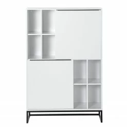 Fredriks Wohnwand White Hall IV (3-teilig) - Matt Weiß / Schwarz -Wohnzimmermöbel boutique en ligne 1000222880 210929 094929000040 DETAILS P000000001000222880