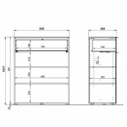 Germania Kommode Oakland II - Glas - Weiß -Wohnzimmermöbel boutique en ligne 1000223282 200826 06240400047 SKETCH DETAILS P000000001000223282 sketch
