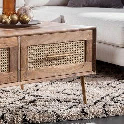 Ars manufacti Couchtisch Bowdon - Wiener Geflecht / Akazie massiv - Akazie / Gold -Wohnzimmermöbel boutique en ligne 1000223471 201002 06243300018 DETAILS P000000001000223471