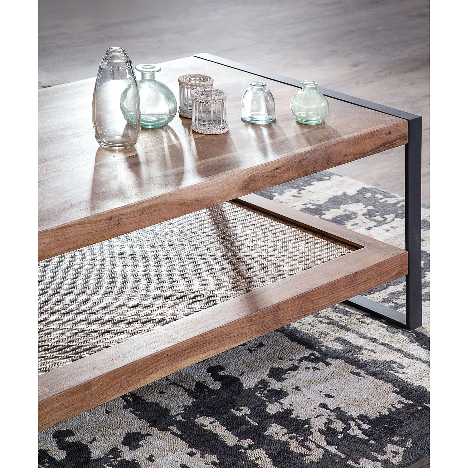 Ars manufacti Couchtisch Leyma - Rattan / Akazie massiv - Akazie / Anthrazit 7 Ars manufacti Couchtisch Leyma - Rattan / Akazie massiv - Akazie / Anthrazit – Bild 7