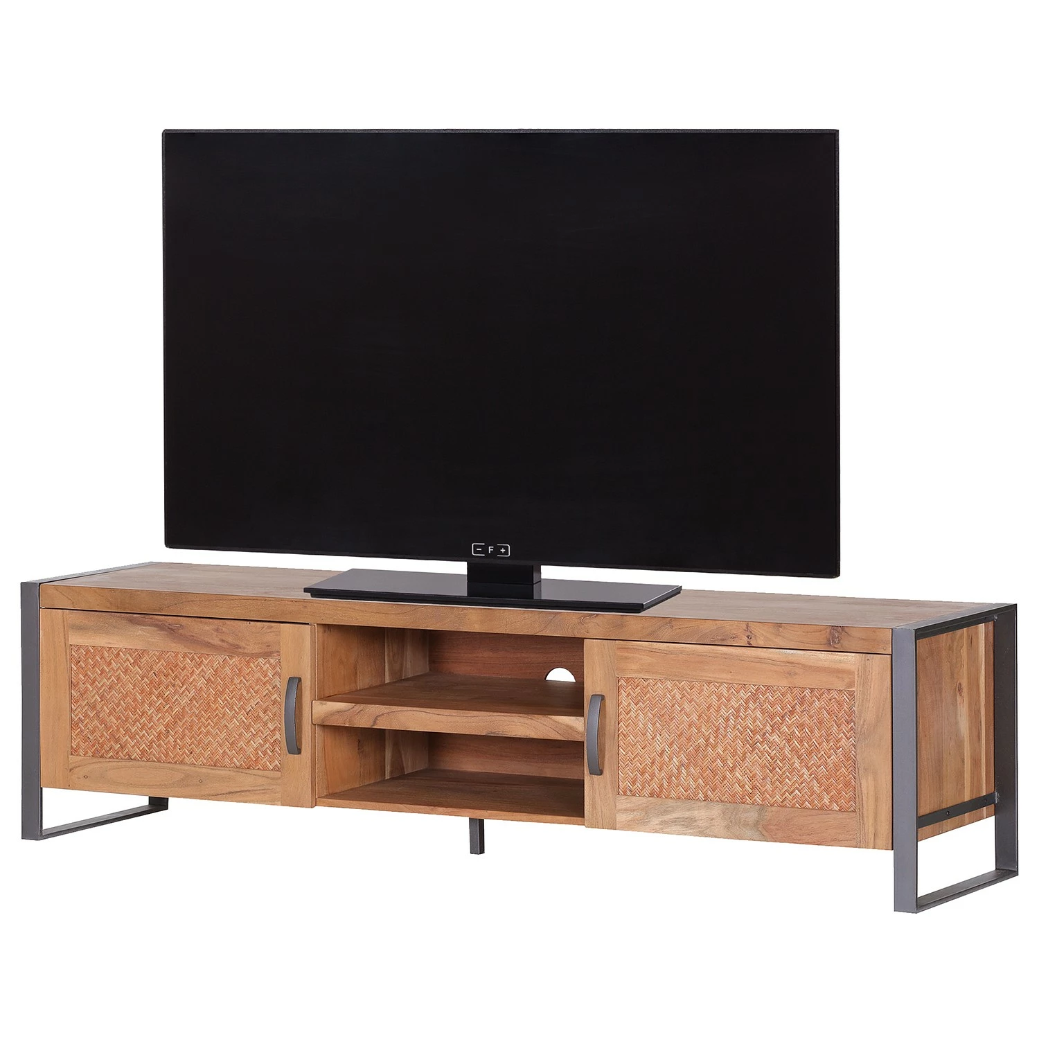 Ars manufacti TV-Lowboard Leyma - Rattan / Akazie massiv - Akazie / Anthrazit 1 Ars manufacti TV-Lowboard Leyma - Rattan / Akazie massiv - Akazie / Anthrazit