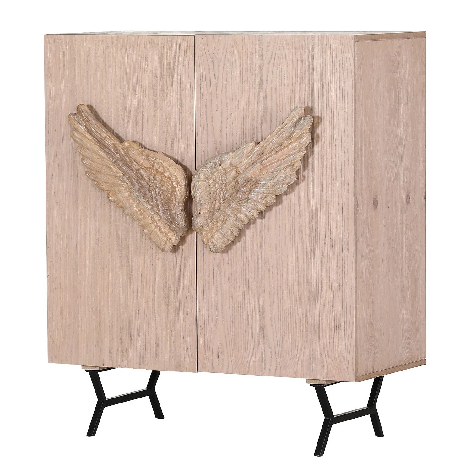 Red Living Kommode Loveland - Echtholzfurnier / Metall - Eiche Hell / Schwarz 1 Red Living Kommode Loveland - Echtholzfurnier / Metall - Eiche Hell / Schwarz