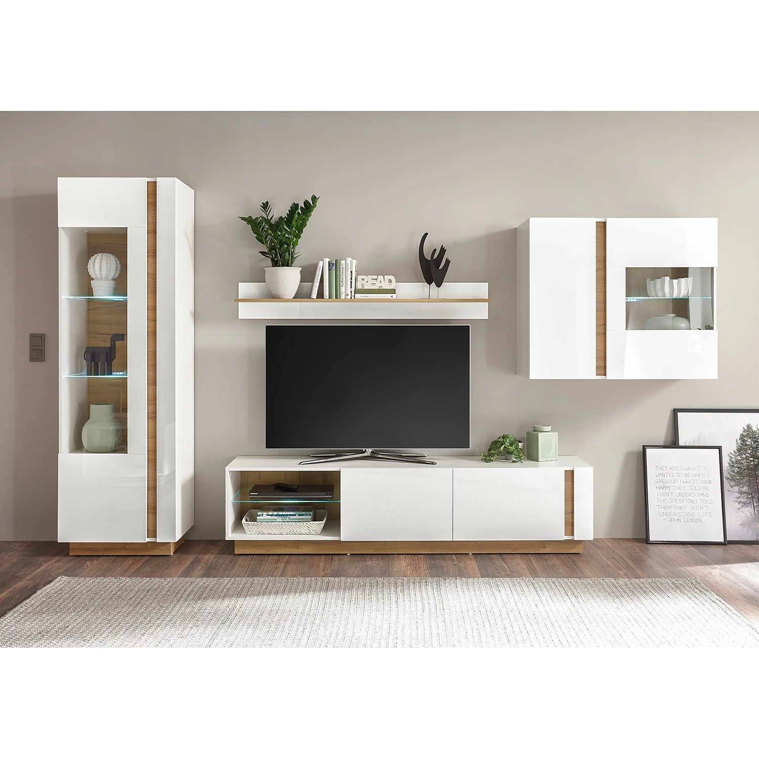 Loftscape Hängevitrine Cailla - Hochglanz Weiß 4 Loftscape Hängevitrine Cailla - Hochglanz Weiß – Bild 4