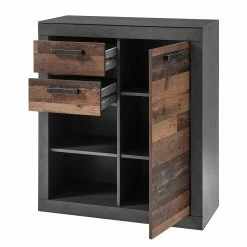 Red Living Wohnwand Buzan I (4-teilig) - Altholz Dekor / Anthrazit -Wohnzimmermöbel boutique en ligne 1000223920 200828 15461300102 DETAILS P000000001000223920