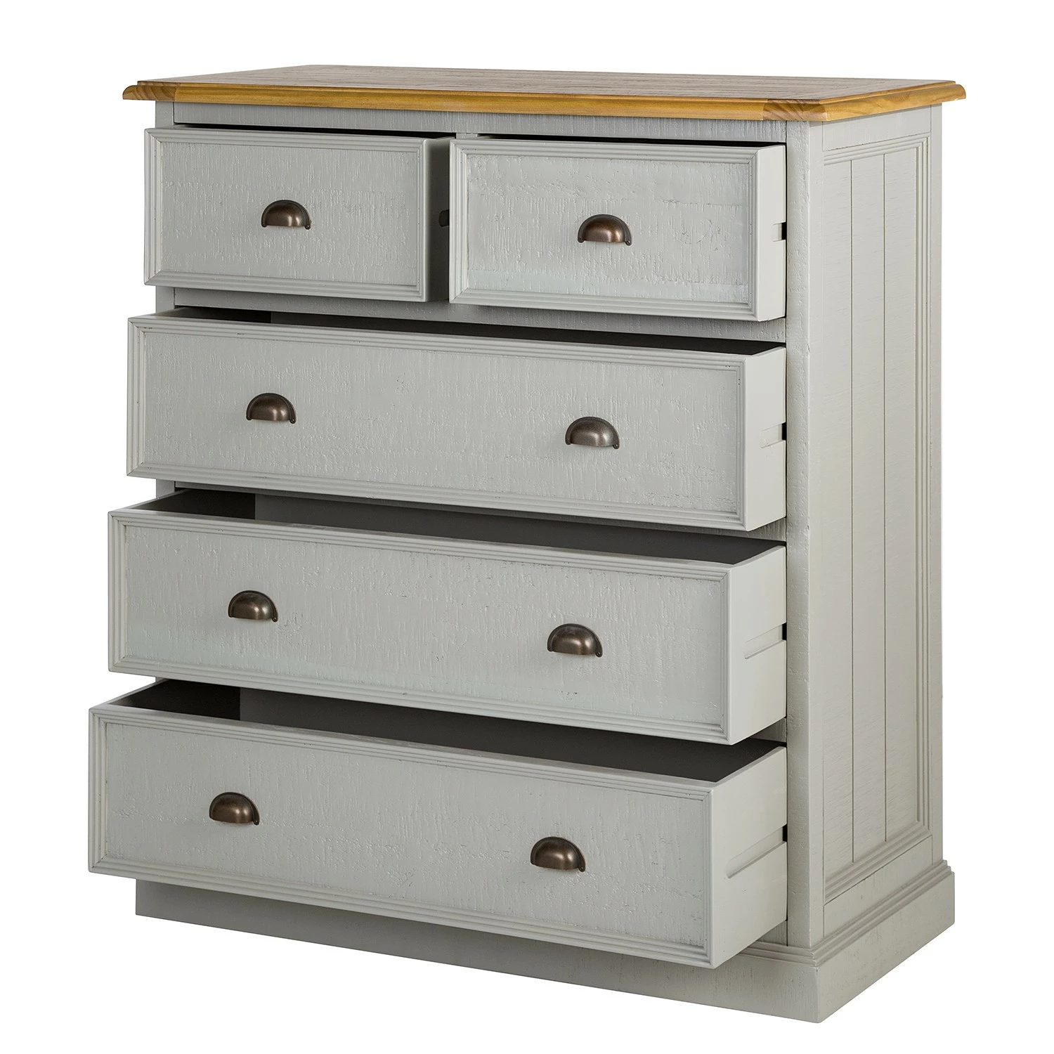 Maison Belfort Kommode Lavalle II - Kiefer teilmassiv - Kiefer / Hellgrau 3 Maison Belfort Kommode Lavalle II - Kiefer teilmassiv - Kiefer / Hellgrau – Bild 3