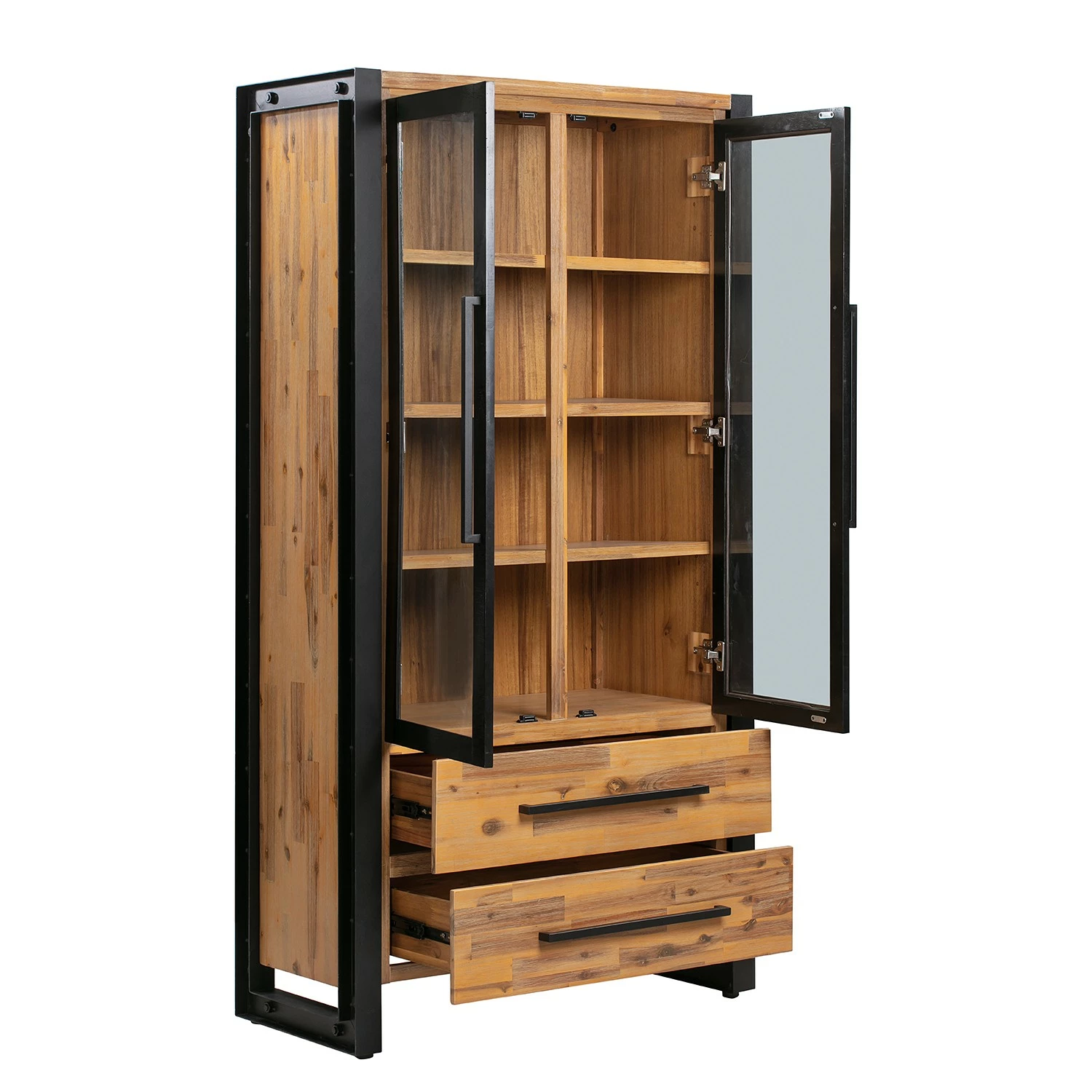 Ars manufacti Vitrinenschrank Urban Industry - Akazie teilmassiv / Metall - Akazie / Schwarz 3 Ars manufacti Vitrinenschrank Urban Industry - Akazie teilmassiv / Metall - Akazie / Schwarz – Bild 3