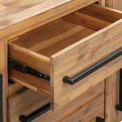 Ars manufacti Sideboard Urban Industry II - Akazie teilmassiv / Metall - Akazie / Schwarz -Wohnzimmermöbel boutique en ligne 1000224223 210714 07374300042 DETAILS P000000001000224223