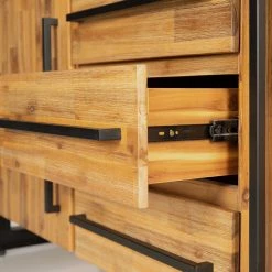 Ars manufacti Sideboard Urban Industry II - Akazie teilmassiv / Metall - Akazie / Schwarz -Wohnzimmermöbel boutique en ligne 1000224223 210908 15542100043 DETAILS P000000001000224223