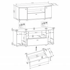 Fredriks TV-Lowboard Karlsburg - Hochglanz Weiß / Altholz Dekor 13 Fredriks TV-Lowboard Karlsburg - Hochglanz Weiß / Altholz Dekor -Wohnzimmermöbel boutique en ligne 1000224460 200902 06400900007 SKETCH DETAILS P000000001000224460 sketch