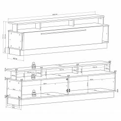 Fredriks Wohnwand Reedley (4-teilig) - Hochglanz Weiß -Wohnzimmermöbel boutique en ligne 1000224469 200902 06402700037 SKETCH DETAILS P000000001000224469 sketch