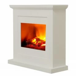 Loftscape Elektrokamin Toronto - Brilliantweiß - Einsatz Schwarz