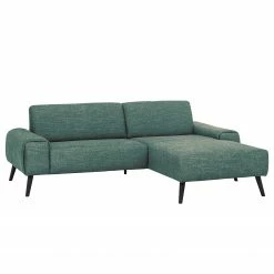 Fredriks Ecksofa Bingham - Webstoff - Webstoff Pras: Blau - Longchair davorstehend rechts - Ohne Hocker