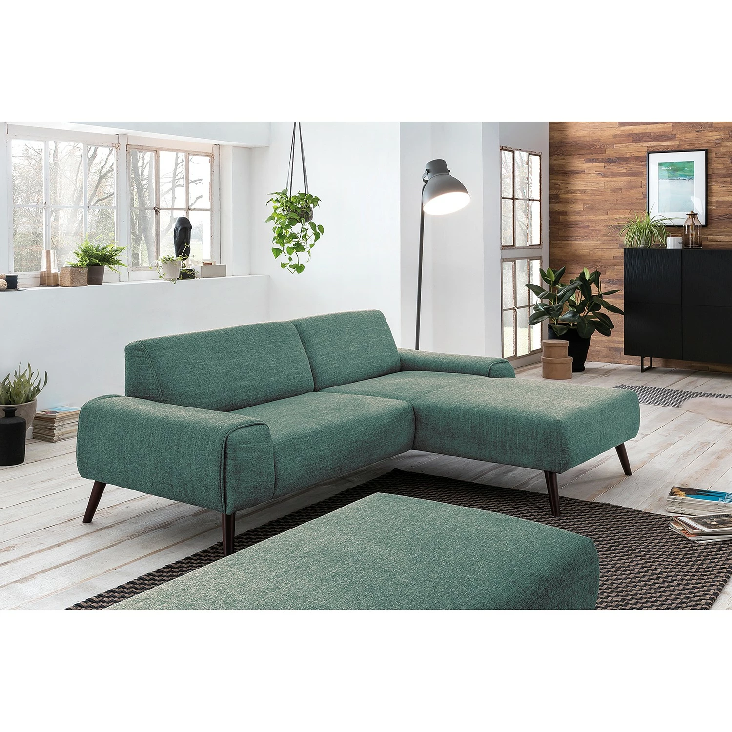 Fredriks Ecksofa Bingham - Webstoff - Webstoff Pras: Blau - Longchair davorstehend rechts - Ohne Hocker 2 Fredriks Ecksofa Bingham - Webstoff - Webstoff Pras: Blau - Longchair davorstehend rechts - Ohne Hocker – Bild 2
