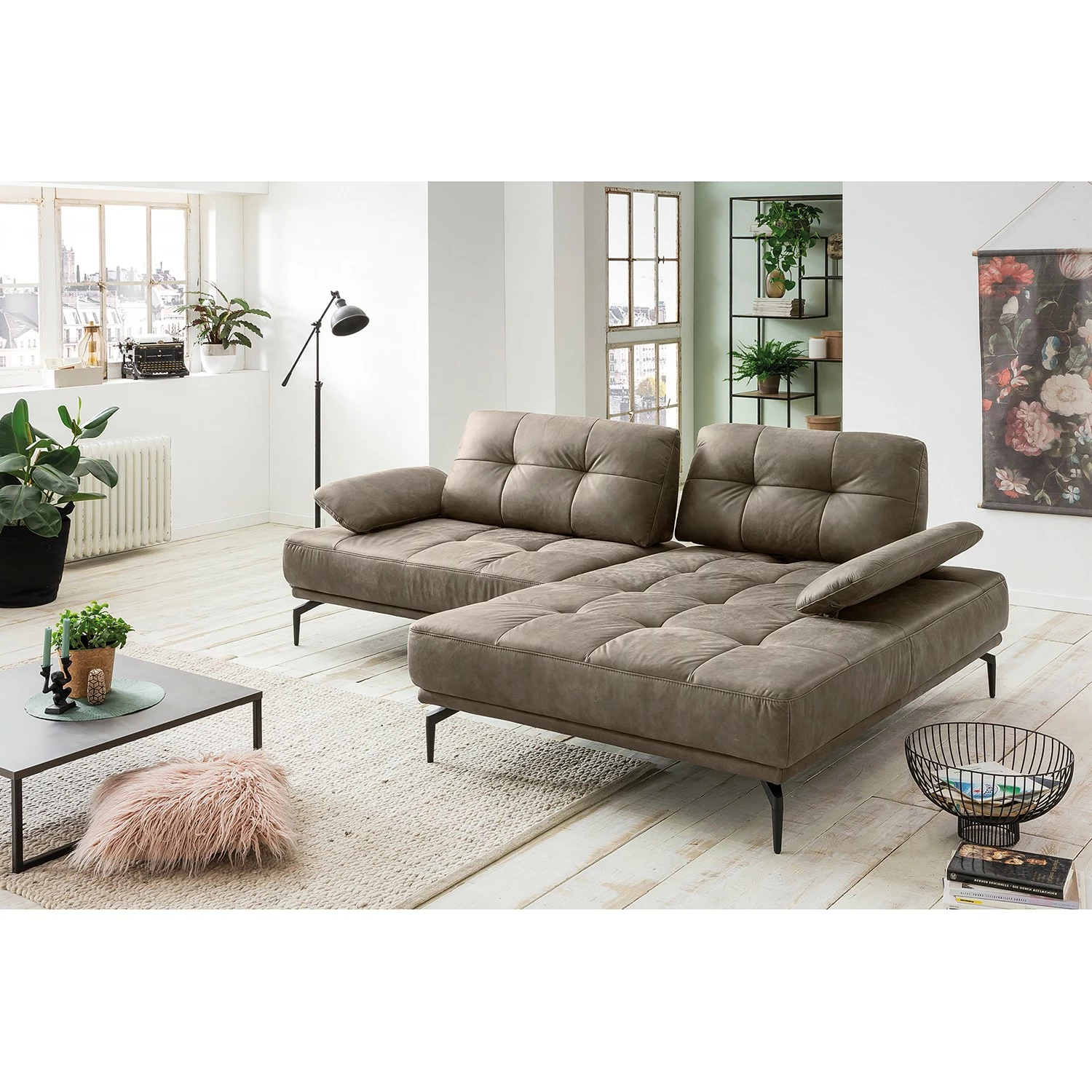 Fredriks Ecksofa Linville - Microfaser Torne: Havanna - Breite: 258 cm - Longchair davorstehend rechts - Ohne Kopfstütze 3 Fredriks Ecksofa Linville - Microfaser Torne: Havanna - Breite: 258 cm - Longchair davorstehend rechts - Ohne Kopfstütze – Bild 3