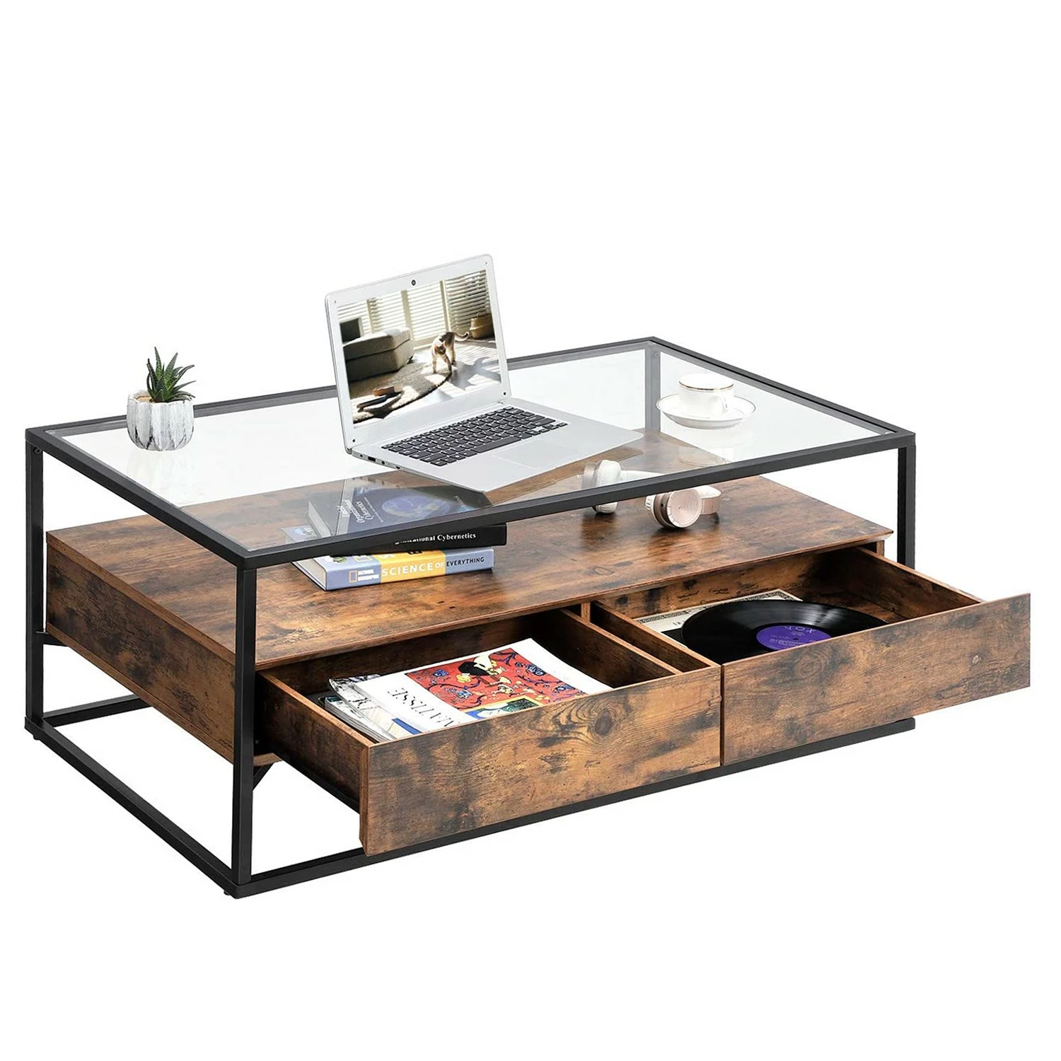 Red Living Couchtisch Cottage Hill - Glas / Metall - Braun / Schwarz 6 Red Living Couchtisch Cottage Hill - Glas / Metall - Braun / Schwarz – Bild 6