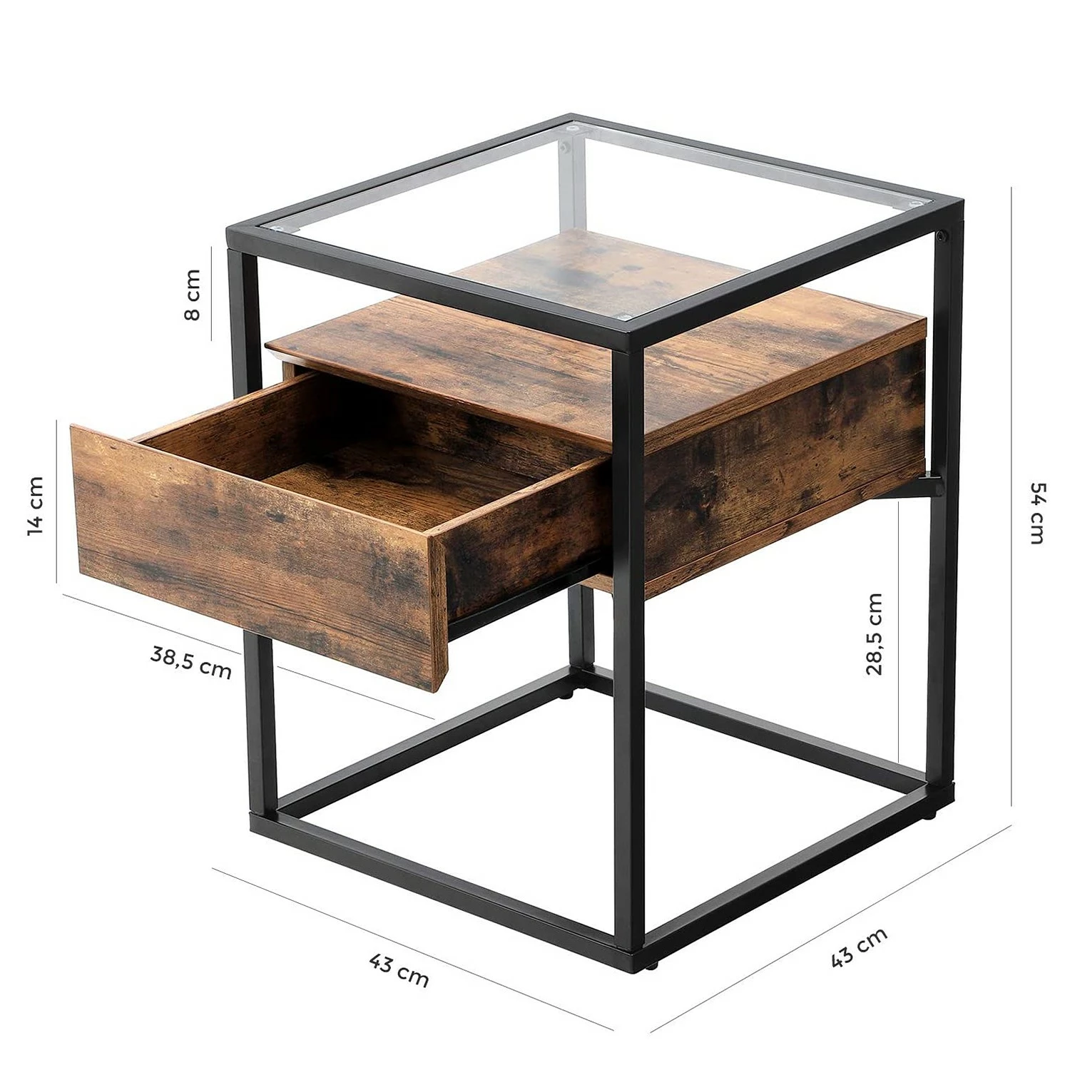 Red Living Beistelltisch Cottage Hill I - Glas / Metall - Braun / Schwarz 6 Red Living Beistelltisch Cottage Hill I - Glas / Metall - Braun / Schwarz – Bild 6