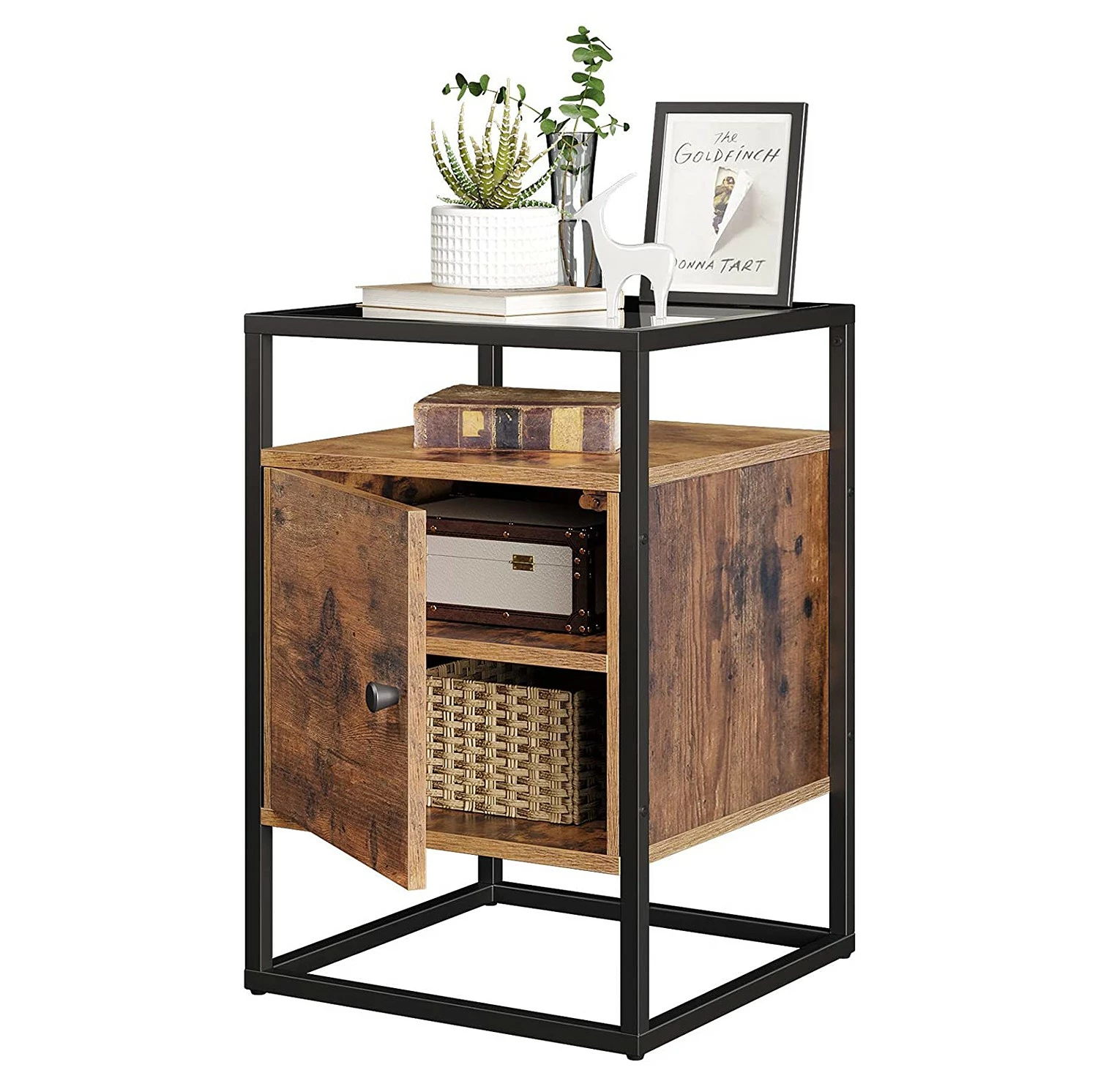 Red Living Beistelltisch Cottage Hill II - Glas / Metall - Braun / Schwarz 5 Red Living Beistelltisch Cottage Hill II - Glas / Metall - Braun / Schwarz – Bild 5