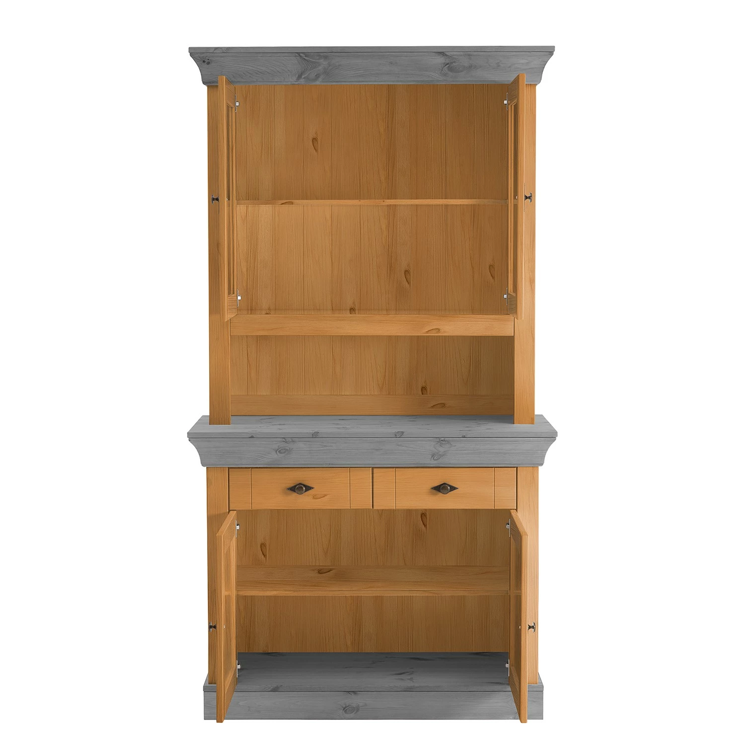 Maison Belfort Buffet Bergen II - Kiefer massiv - Kiefer Laugenfarbig / Kiefer Grau 2 Maison Belfort Buffet Bergen II - Kiefer massiv - Kiefer Laugenfarbig / Kiefer Grau – Bild 2