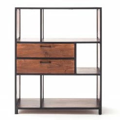 Ars manufacti Regal Moboki - Mango massiv / Metall - Mango Dunkel / Schwarz -Wohnzimmermöbel boutique en ligne 1000226166 210226 06581300003 DETAILS P000000001000226166