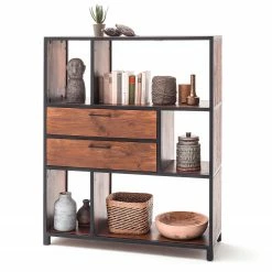 Ars manufacti Regal Moboki - Mango massiv / Metall - Mango Dunkel / Schwarz -Wohnzimmermöbel boutique en ligne 1000226166 210226 06581700005 DETAILS P000000001000226166