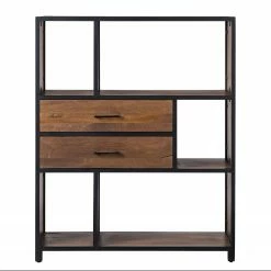 Ars manufacti Regal Moboki - Mango massiv / Metall - Mango Dunkel / Schwarz -Wohnzimmermöbel boutique en ligne 1000226166 210430 12501300002 DETAILS P000000001000226166