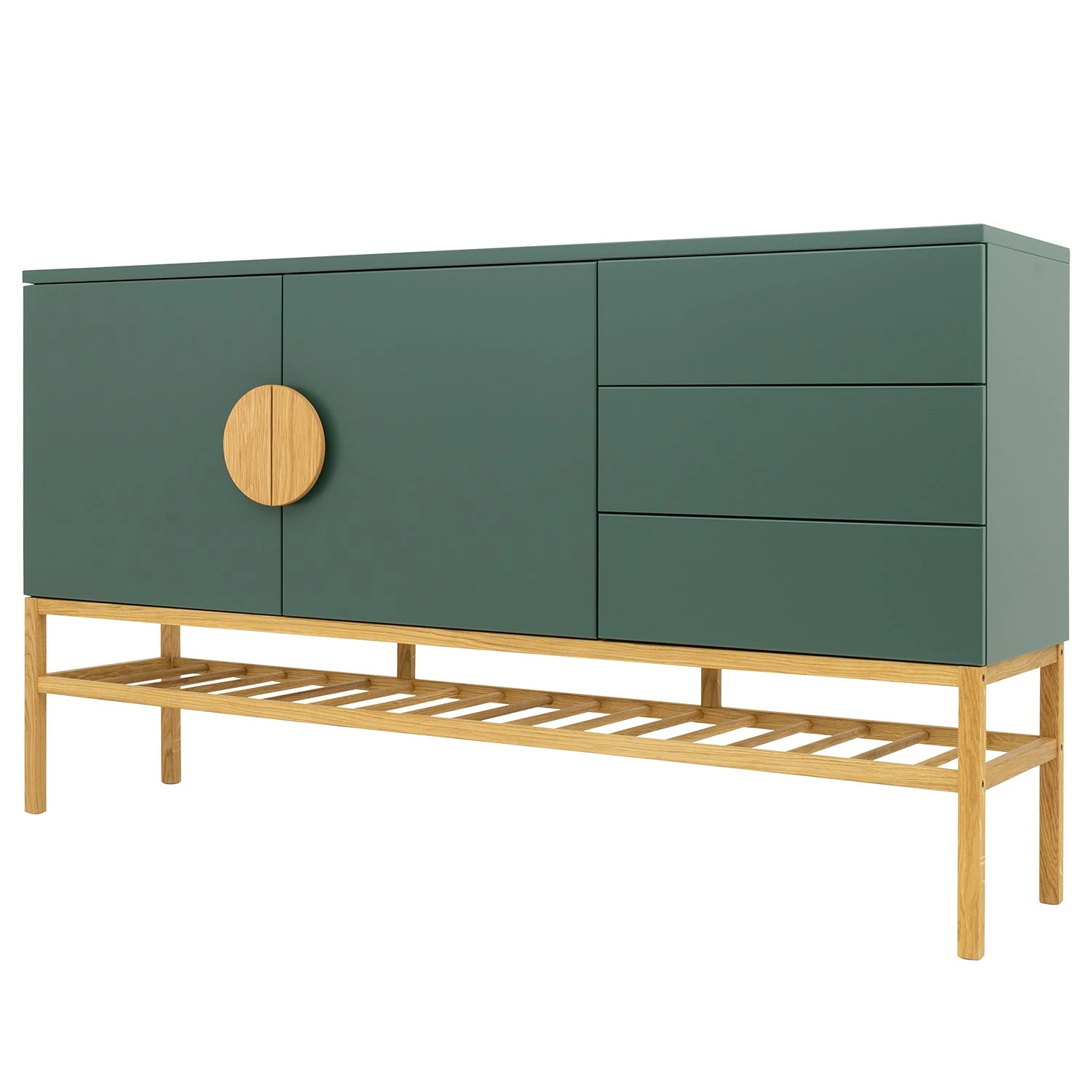 Tenzo Sideboard Scoop - Eiche teilmassiv - Dunkelgrün 1 Tenzo Sideboard Scoop - Eiche teilmassiv - Dunkelgrün