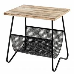 Red Living Beistelltisch Massillon - Echtholzfurnier / Metall - Schwarz