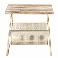 Red Living Beistelltisch Massillon - Echtholzfurnier / Metall - Gold -Wohnzimmermöbel boutique en ligne 1000227231 201006 13133900028 DETAILS P000000001000227231