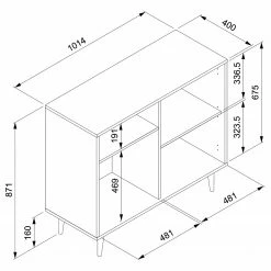 Naturoo Kommode Bouzy I - Eiche Sonoma Dekor -Wohnzimmermöbel boutique en ligne 1000227249 201007 13491700010 SKETCH DETAILS P000000001000227249 sketch