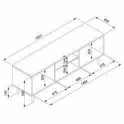 Naturoo TV-Lowboard Bouzy - Eiche Sonoma Dekor -Wohnzimmermöbel boutique en ligne 1000227258 201007 13494400039 SKETCH DETAILS P000000001000227258 sketch