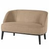 Ridgevalley Sofa Voiteur (2-Sitzer) - Webstoff Noela: Cappuccino - Buche Dunkel
