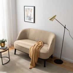 Ridgevalley Sofa Voiteur (2-Sitzer) - Webstoff Noela: Cappuccino - Buche Dunkel -Wohnzimmermöbel boutique en ligne 1000227376 210426 16054700173 MOOD DETAILS P000000001000227376 mood