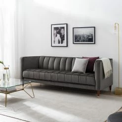 Red Living Sofa Suzy (2,5-Sitzer) - Samt Ravi: Grau -Wohnzimmermöbel boutique en ligne 1000227441 210506 10194500185 MOOD DETAILS P000000001000227441 mood